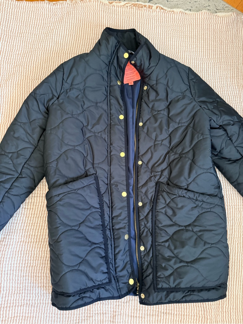 J. Crew Navy Quilted Puffer Jacket